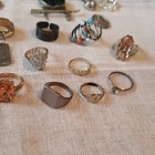 Big Lot Of Vintage Cocktail Rings  Class Ring  Pendants  And More  Great Lot