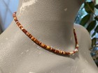 Native South American Necklace Silver And Spondylus Shell Red Orange Handcrafted