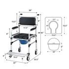 Aluminum Commode shower Wheelchair With Adjustable Height   Removable Toilet