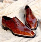 Handmade Plain Christmas New Men s Leather Oxford Lace Up Dress Shoe For Wedding