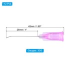 12 Pcs 30g 1 Inch Blunt Tip Dispensing Needles For Adhesive Glue  Purple