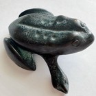 Vintage Cast Brass Bronze Frog Trinket Box Hinged Toad Verdigris Patina
