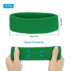 8 Pcs Sweatband Headbands Terry Cloth For Women Men Sports Green