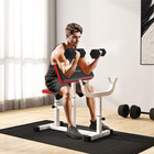 Soozier Preacher Curl Bench  Adjustable Preacher Bench For Home Gym  White