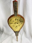 Antique Vintage Embossed Brass Design Plate   Maple Wood Fireplace Bellow