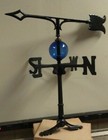 Lightning Rod decorative Spire 24  arrow 4 5  blue Glass Ball arrow roof Mount