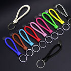 Colorful Car Keychain Leather Rope Strap Weave Keyring Key Ring Chain Fob Gift 