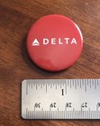 Vintage Delta Air Lines Logo Red Button Pinback Employee Owned Badge