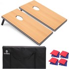 Wood Cornhole Set 4x2 Regulation Boards With Bags   Carrying Case For Outdoor   