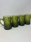 Vintage Pressed Glass Mug - Wonderful Ornate Grape Vine Pattern  Set Of 4