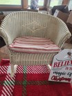 Vintage White Wicker Chair Rocker For Child Or Doll
