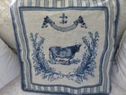 Frenchchic Cow  Petit Point  Needlepoint Pillow Aubusson Style Pillowcover 18x18