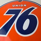 Vintage Union 76 Gasoline Sign - Porcelain Gas Motor Oil Service Pump Sign