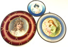 Three Glass Flue Chimney Covers Victorian Women
