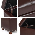 Deco De Ville Rectangle Lift Storage Ottoman Bench  Faux Leather Tufted Bedroom
