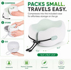 Memory Foam Travel Neck Pillow For Airplane Travel  Head And Chin Support
