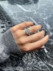 4ct Radiant Cut Lab Created Vvs1 Diamond Engagement Ring 14k White Gold Plated