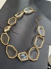 Large Chunky Necklace Clear Gold Statement Big Acrylic Bold Geometric