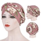 Cotton Muslim Turban Scarf-flowers Print Inner Hijab Cap Islamic Arab Women Wrap