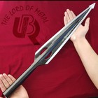 Hand Forged 28  Hunting Spear Head High Carbon Steel With Leather Sheath