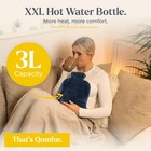 3l Extra Large Hot Water Bottle Faux Fur Cover Bed Warming Pain Relief Blue