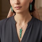 Green Emerald Necklace And Earrings Set  Sterling Silver Oval Gemstone Jewelry