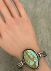 Vintage Native American Navajo Big Royston Turquoise Sterling Bracelet 7 25 In