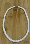Large Genuine White Puka Shell Necklace 9 Mm 19    Barrel Clasp Boho Hawaiian