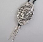 Xl High Quality Sterling Silver Ornately Stamped Southwestern Bolo Tie