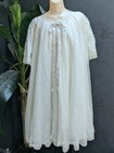 60s Leonora Peignoir Wms Small Babydoll Nighty Ivory Chiffon Lace Romantic Vtg