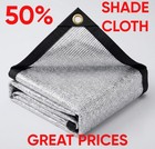 50  Aluminet Sunblock Shade Cloth Taped Edge W  Grommets Many Sizes Free Freight