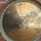 Antique Indian Large Brass Charger Tray Engraved With Bird Design 17  Diameter 