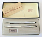 New Vtg Cross Classic Century Chrome Ballpoint Pen Mechanical Pencil Set  3501