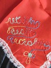 Vintage Silk   Lace Handkerchief Best Wishes Germany Hanky