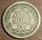 1858-o Seated Liberty Dime  vg   478