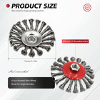 24 Pack 4-1 2 Inch Twist Knotted Wire Wheel Brush For 4 1 2 Angle Grinder With 5