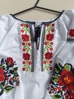 Ukrainian Embroidered Vyshyvanka Dress Women White Red Floral Folk