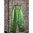 4th   Reckless Metallic Lime Green Barrel Leg Pants Shiny Baggy Trousers Large