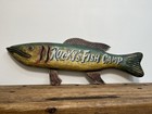 Large Hand Carved Wooden Fish Sign