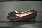 Lauren Lorraine Kelsey Black Glitter Flats  Size 10 M  New In Box