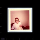 Old Vintage Square Color Photo Woman With Glasses Holding Baby Living Room