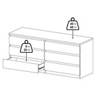Scottsdale 6 Drawer Double Dresser Adults White High Gloss Scandinavian 27 