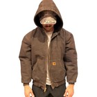 Chocolate Brown Quilted Interior Vintage Carhartt Xl Hoodie Jacket 
