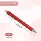 6pcs Rhinestone Metal Ballpoint Pen Crystal Diamond Pens Sparkly Red