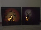 Halloween Led Canvas Lot Of 2 Wall Pictures 