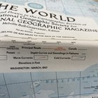Vintage National Geographic Map The World 1957