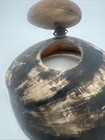 Antique Ink Well Abalone Shell Brass Hinged Lid W o Glass Insert 5    Shell Craft