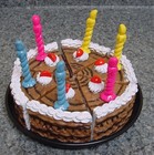 1998 M t h k Toy Birthday Cake 6 Six Slices 6 Candles Play Food Set Pan Utensils