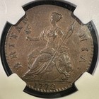 1772 Great Britain United Kingdom Halfpenny George Iii Ngc Ms-62 Bn Uncirculated