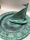 Verdi Green Cast Iron Sailboat Sundial The Mariners Sundial 23-7 Tempus Fugit